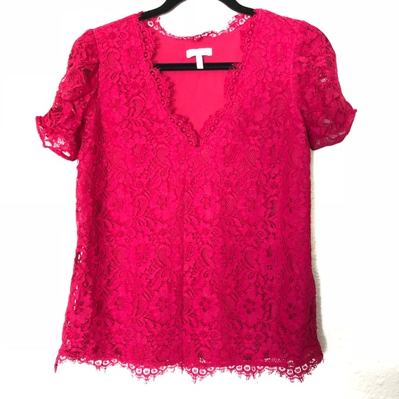Joie Tops - Joie gorgeous magenta pink laced blouse (I9)